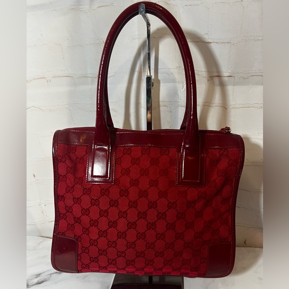 GUC Gucci GG Red Ophidia Small Tote - Picture 1 of 10